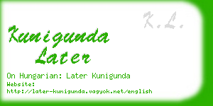 kunigunda later business card